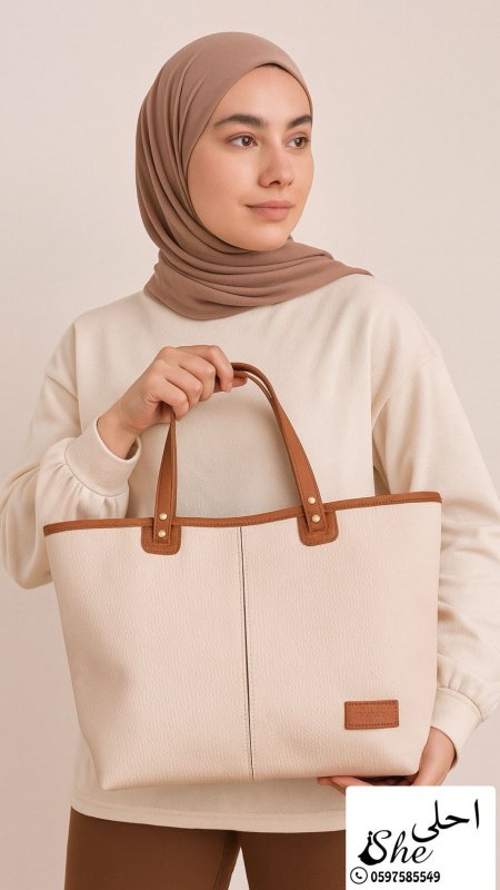 حقيبة  Classic Beige Tote Bag👜